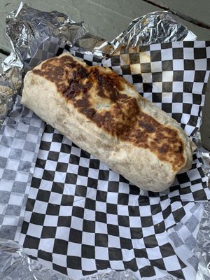 Macnocheeto burrito, very yummy and very big  at Homegrown Smoker in Portland