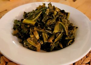 Collard greens #Veganuary at Homegrown Smoker in Portland