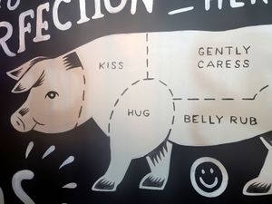 Painted on the walls! This is so sweet  #Veganuary at Homegrown Smoker in Portland