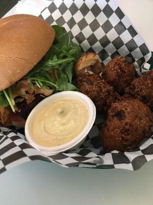 Fancy Chikn & Hush Puppies at Homegrown Smoker in Portland