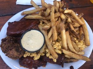 Double protein and side combo at Homegrown Smoker in Portland