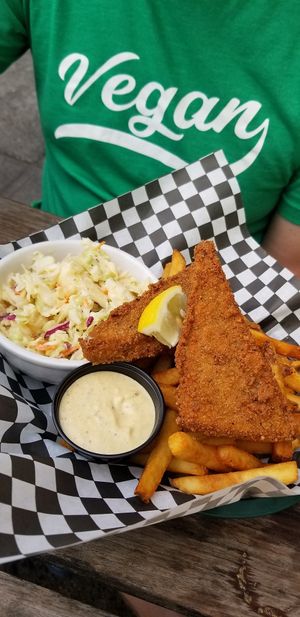 Fish and chips with a side of 'slaw at Homegrown Smoker in Portland