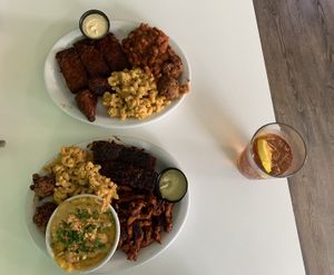 2 combo plates at Homegrown Smoker in Portland