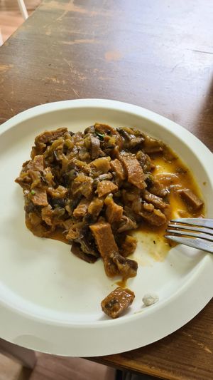 Seitan stroganoff at La Cuchara Sana in Gran Canaria