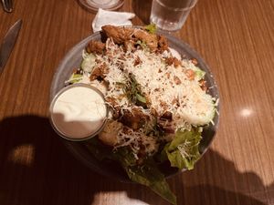 Caesar salad with seitan chicken  at Blackbird in Gothenburg
