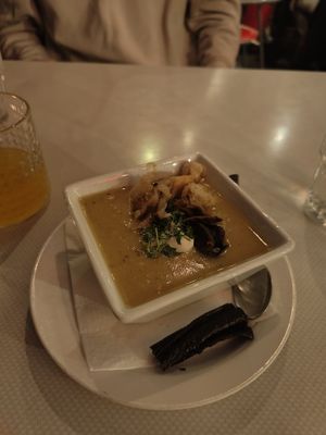 Starter, potsto soup at Blackbird in Gothenburg