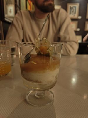 Pear cheesecake at Blackbird in Gothenburg