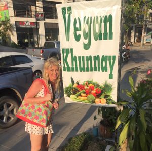 Great sign to see on the streets of Thailand. at Vegan Khunnay in Koh Samui