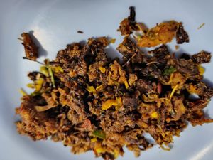 Soy protein salad at Vegan Khunnay in Koh Samui