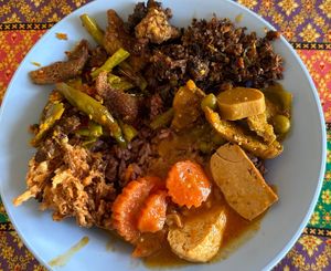 Selections from the buffet  at Vegan Khunnay in Koh Samui