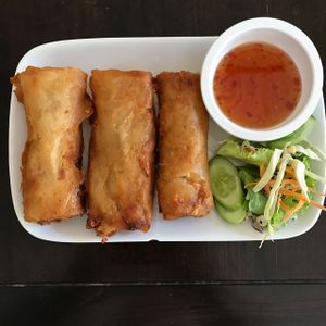spring rolls  at Vegan Khunnay in Koh Samui