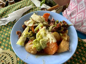 Example of buffet selection  at Vegan Khunnay in Koh Samui
