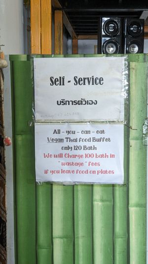 Poster at Vegan Khunnay in Koh Samui