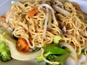 Stir fry noodles   at Vegan Khunnay in Koh Samui