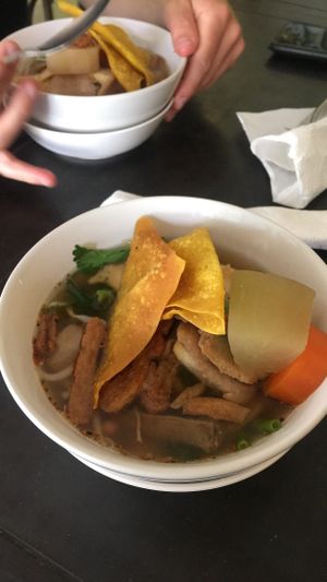 Noodle soup!  at Vegan Khunnay in Koh Samui