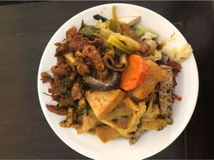 Buffet food  at Vegan Khunnay in Koh Samui