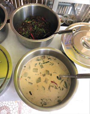 Green curry at Vegan Khunnay in Koh Samui