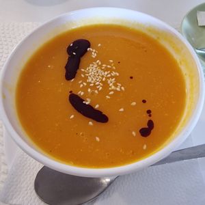 Soup of the day at Alcachofra Cafe in Faro