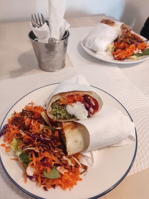 Falafel wrap at Alcachofra Cafe in Faro