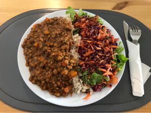 Lentil Menu  at Alcachofra Cafe in Faro