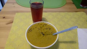 Vegetable soup at Alcachofra Cafe in Faro