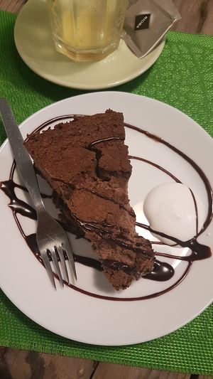 Chocolate Cheesecake vegan at Alcachofra Cafe in Faro
