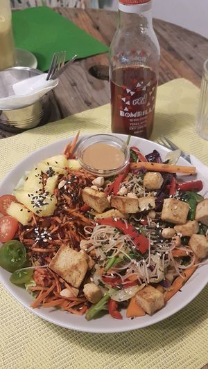 With Tofu at Alcachofra Cafe in Faro