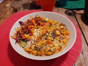 Curry dish at Alcachofra Cafe in Faro