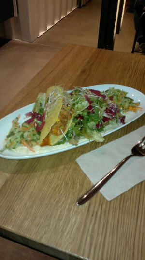 taco with salad at Purebox in Salzburg