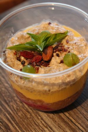 chia pudding at Purebox in Salzburg