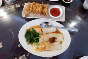 Steamed Veganmeat Chee Cheong Fun And Crispy Dumpling. at Nature's Vegetarian 天然素食馆 - Bangsar Baru in Kuala Lumpur