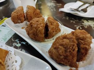 Fried taro stuffed with vegan pork at Nature's Vegetarian 天然素食馆 - Bangsar Baru in Kuala Lumpur