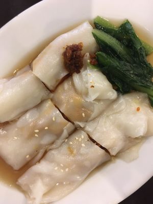 Rice rolls with vegan BBQ meat filling (chee cheong fun)  at Nature's Vegetarian 天然素食馆 - Bangsar Baru in Kuala Lumpur