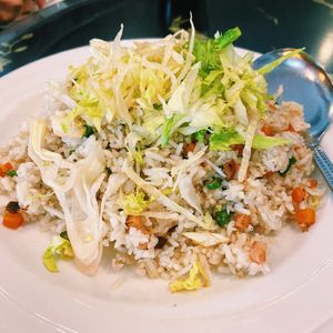 Fried rice with fake meat and fresh veggies  at Nature's Vegetarian 天然素食馆 - Bangsar Baru in Kuala Lumpur
