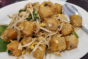 Stir fry carrot cake with bean sprouts at Nature's Vegetarian 天然素食馆 - Bangsar Baru in Kuala Lumpur