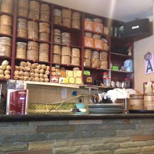 Counter with tea for sale at Nature's Vegetarian 天然素食馆 - Bangsar Baru in Kuala Lumpur