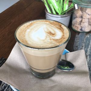 delicious soy latte! at Wholefood Merchants Kitchen in Ferntree Gully