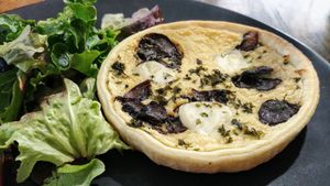 Mushroom tart at Wholefood Merchants Kitchen in Ferntree Gully