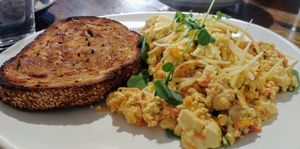 Cheesy tofu scramble at Wholefood Merchants Kitchen in Ferntree Gully