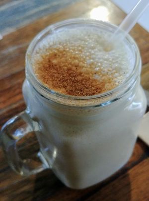 Banana smoothie at Wholefood Merchants Kitchen in Ferntree Gully