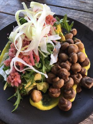 Anti Inflam Stack with a side of mushrooms at Sprout Wholefood Cafe and Grocer in Naremburn