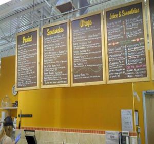 menu board at Oryana Natural Foods Market in Traverse City