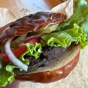 Vegan Veggie burger   at Oryana Natural Foods Market in Traverse City