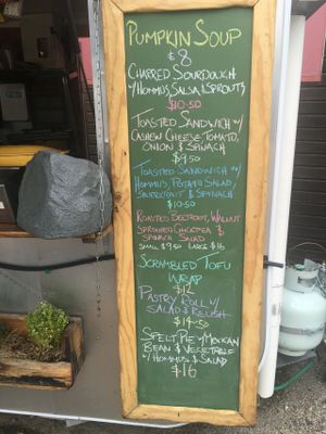 Menu at The Organic Sustainable Food Trailer in Torquay