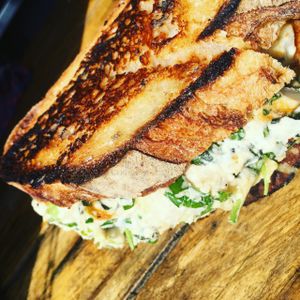 The famous toasty at The Organic Sustainable Food Trailer in Torquay