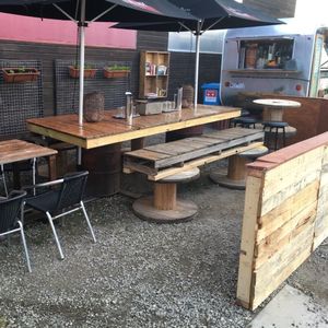 Warming up the dinning room at The Organic Sustainable Food Trailer in Torquay