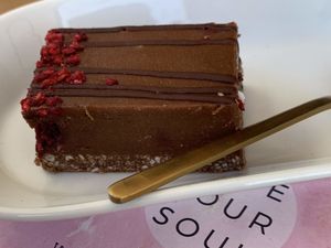 raspberry "cheese"cake  at Love Your Soul in Parkdale