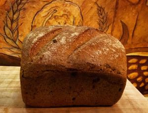 Homemade bread without yeast. at Vieja Varsovia in Queretaro