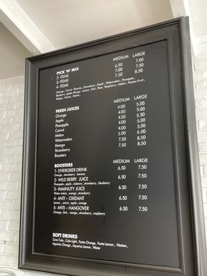 Menu #2 at Natural Juice Bar in Marbella