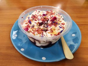 Berry tiramisu at Green Gourmet in St Leonards